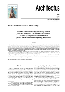Krakow-based outstanding architects’ houses from the turn of the 19th and the 20th century: Analysis of original corner townhouses from a historical and contemporary perspective