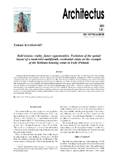Bold visions, reality, future opportunities. Evolution of the spatial layout of a modernist multifamily residential estate on the example of the Retkinia housing estate in Łódź (Poland)
