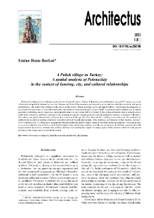 A Polish village in Turkey: A spatial analysis of Polonezköy in the context of housing, city, and cultural relationships