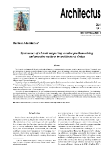 Systematics of AI tools supporting creative problem-solvingand inventive methods in architectural design