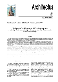 The impact of modifications to BIM environment tools on reducing the time required for developing drawing documentationin architectural design
