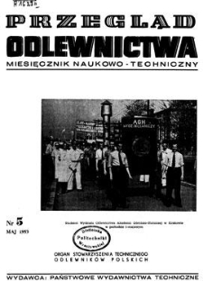 Przegląd Odlewnictwa : miesięcznik naukowo-techniczny, Rok III, maj 1953, nr 5