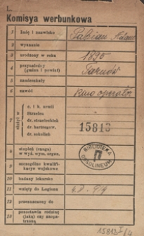 [Legiony Polskie. Komisja werbunkowa. Kartoteka superarbitrowych i zwolnionych legionistów z lat 1914-1918 sporządzona przez Centralny Urząd Ewidencyjny Legionów Polskich przy Departamencie Wojskowym Naczelnego Komitetu Narodowego i Centralny Urząd Ewidencyjny Polskiego Korpusu Posiłkowego. Pudło 4: Lit. P-St]