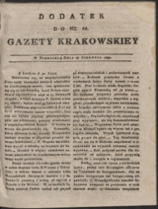 Gazeta Krakowska. R. 1799 Nr 66 (dodatek)