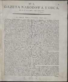 Gazeta Narodowa Y Obca. R. 1791 Nr 1