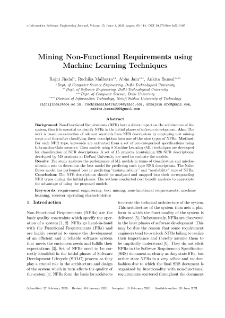 Mining Non-Functional Requirements using Machine Learning Techniques
