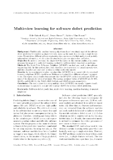 Multi-view learning for software defect prediction