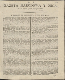 Gazeta Narodowa Y Obca. R. 1791 Nr 10