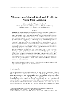 Microservice-Oriented Workload Prediction Using Deep Learning