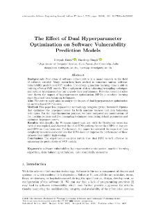 The Effect of Dual Hyperparameter Optimization on Software Vulnerability Prediction Models