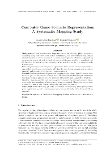 Computer Game Scenario Representation: A Systematic Mapping Study