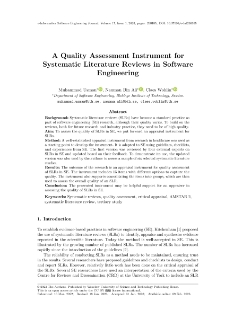 A Quality Assessment Instrument for Systematic Literature Reviews in Software Engineering