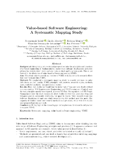 Value-based Software Engineering: A Systematic Mapping Study