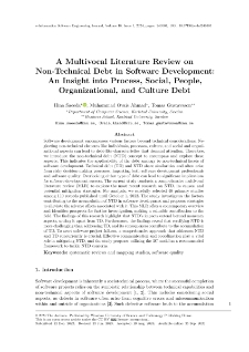 A Multivocal Literature Review on Non-Technical Debt in Software Development: An Insight into Process, Social, People, Organizational, and Culture Debt