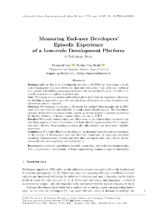 Measuring End-user Developers’ Episodic Experience of a Low-code Development Platform