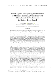 Boosting and Comparing Performance of Machine Learning Classifiers with Meta-heuristic Techniques to Detect Code Smell