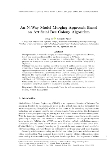 An N-Way Model Merging Approach Based on Artificial Bee Colony Algorithm