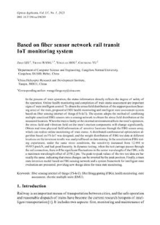 Based on fiber sensor network rail transit IoT monitoring system