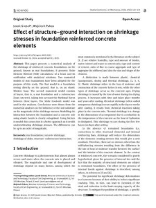 Effect of structure–ground interaction on shrinkage stresses in foundation reinforced concrete elements