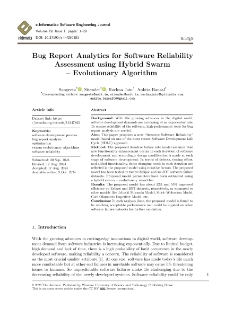 Bug Report Analytics for Software Reliability Assessment using Hybrid Swarm – Evolutionary Algorithm