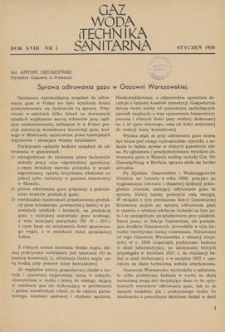 Gaz, Woda i Technika Sanitarna. R. XVIII, styczeń 1938, nr 1