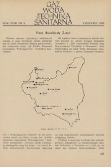 Gaz, Woda i Technika Sanitarna. R. XVIII, czerwiec 1938, nr 6