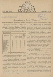 Gaz, Woda i Technika Sanitarna. R. XX, wrzesień 1946, nr 6