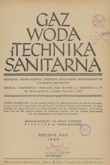Gaz, Woda i Technika Sanitarna. R. XXIII, styczeń 1949, nr 1