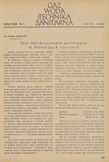 Gaz, Woda i Technika Sanitarna. R. XXIII, luty 1949, nr 2