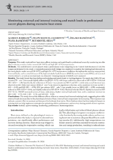 Monitoring external and internal training and match loads in professional soccer players during excessive heat stress