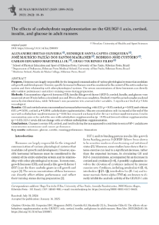 The effects of carbohydrate supplementation on the GH/IGF-1 axis, cortisol, insulin, and glucose in adult runners