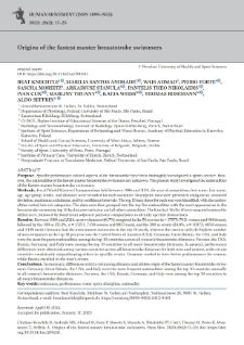 Origins of the fastest master breaststroke swimmers