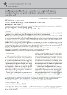 Combining textured insoles and compelled body weight shift improves lower limb function and gait in individuals with stroke: a randomised controlled trial