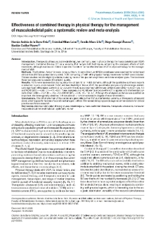 Eﬀectiveness of combined therapy in physical therapy for the management of musculoskeletal pain: a systematic review and meta-analysis