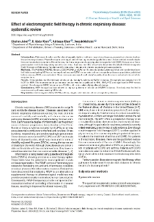 Eﬀect of electromagnetic ﬁeld therapy in chronic respiratory disease: systematic review