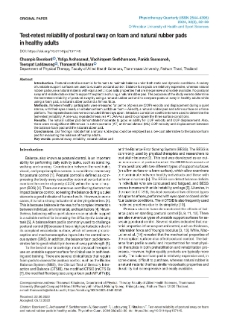 Test-retest reliability of postural sway on foam and natural rubber pads in healthy adults