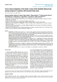 Cross-cultural adaptation of the Arabic version of the Disability Rating Scale among caregivers of patients with traumatic brain injury