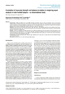 Correlation of muscular strength and balance in relation to single leg squat analysis in male football players – an observational study