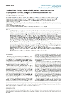 Low-level laser therapy combined with postural correction exercises on postpartum sacroiliac joint pain: a randomised controlled trial