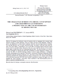 The challenge of reducing diesel consumption and greenhouse gas emissions: A perspective on the use of hydrogen in mining trucks
