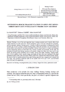 Optimizing rock fragmentation in open-pit mines through fuzzy intelligent prediction method