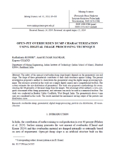 Open-pit overburden dump characterization using digital image processing technique