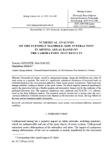 Numerical analysis of the flexible manhole-soil interaction in mining areas based on the laboratory test results