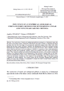 Influence of an empirical Geological Strength Index method for determining linear and nonlinear failure criteria