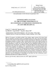 Optimization analysis on the support performance of composed anchor rod components in gob-side roadway