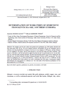 Determination Of Work Index of Spodumene from Kenticha Ore, Southern Ethiopia