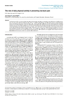 The role of daily physical activity in preventing low back pain