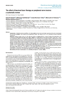The eﬀect of low-level laser therapy on peripheral nerve lesions: a systematic review