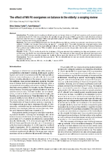 The eﬀect of Wii Fit exergames on balance in the elderly: a scoping review