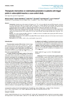 Therapeutic intervention on stabilisation parameters in patients with trigger points in suboccipital muscles: a case-control study
